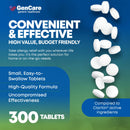 GenCare 24 Hour Nondrowsy Allergy Relief Tablets – Loratadine 10mg 300 Count – Daily Allergy Medicine Non Drowsy Antihistamine for Adults & Kids Age 6+, Generic for Clariten 10 mg, Single Tablet Dose