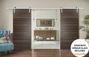 Planum 0020 Chocolate Ash Double Barn Door and Silver Rail