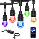 SLR102 LED RGBW Smart Bistro Acrylic String Lights Color Changing Outdoor Weatherproof 12V Edison Bulbs
