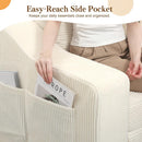 Boneless Loveseat Sleeper Sofa Bed, Pull Out Corduroy