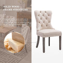 Beige Velvet Tufted Dining Chairs With Nailhead Trim Set Of 6