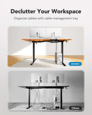 71x48 Inch L Shaped Electric Dual Motor Standing Desk Brown