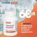 Rugby Vitamin D3, 25 mcg (1,000 IU) - Dietary Supplement - 100 Tablets