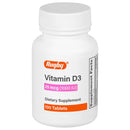Rugby Vitamin D3, 25 mcg (1,000 IU) - Dietary Supplement - 100 Tablets