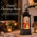 Christmas Snow Globe Lantern, Musical Snow Globe with Swirling Glitter, Battery Powered, Christmas Decorations Indoor for Home - Santa and Snowman