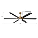 72" Bankston 6-Blade Led Ceiling Fan with Remote Light Kit Included