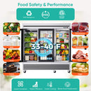 72 Cu.Ft Triple-Door Stainless Steel Commercial Reach-In Display Refrigerator (SAK26394)
