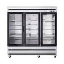 72 Cu.Ft Triple-Door Stainless Steel Commercial Reach-In Display Refrigerator (SAK26394)