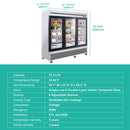 72 Cu.Ft Triple-Door Stainless Steel Commercial Reach-In Display Refrigerator (SAK26394)