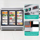 72 Cu.Ft Triple-Door Stainless Steel Commercial Reach-In Display Refrigerator (SAK26394)