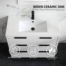 72" Bathroom Vanity Set With Ceramic Sinks And MDF Drawer Cabinets (SAK71852)