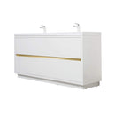 Nuvia 72-Inch White Freestanding Bathroom Vanity With Sink And Stone Resin Countertop (SAK23894)