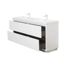 Nuvia 72-Inch White Freestanding Bathroom Vanity With Sink And Stone Resin Countertop (SAK23894)