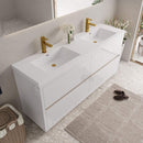 Nuvia 72-Inch White Freestanding Bathroom Vanity With Sink And Stone Resin Countertop (SAK23894)