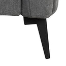 111' Upholstered 3-seater Sofa Curved Sofa Couch with Two Printed Pillows for Living Room, Dark Gray