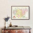 Vintage Map of Luxembourg, Belgium 1665