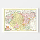 Vintage Map of Luxembourg, Belgium 1665