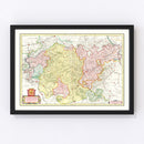 Vintage Map of Luxembourg, Belgium 1665