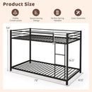 Metal Bunk Bed Twin Over Twin With Safety Guard Rails