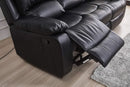 Bonded Leather Reclining Glider Sofa Set Black 3 Piece
