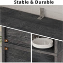 Industrial Bookshelf With Doors 11.8 Inch Depth 5 Shelves