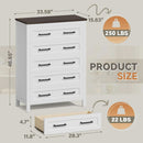 Tall White ChestOfDrawers With Five Drawers WalnutBrown