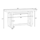 U_STYLE 59.1'' Painted Entryway Table with Pine Veneer,Unique Triple Rectangle Design Console Table with Thick Pine Wood Legs,Extra Long Sofa Table Versatile for Hallway, Living Room,Kitchen
