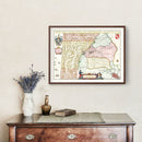 Vintage Map of Bergen, Holland 1665