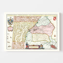 Vintage Map of Bergen, Holland 1665