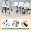 Modern White PU Bar Chair Set - Rounded Backrest, Stable Comfort, Multiple Colors