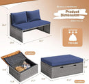 Comfortable Multifunctional Outdoor Day Bed with Side Tables