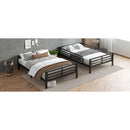 Metal Full XL over Full XL Bunk Bed for Teens and Adults,Space-Saving/Noise Reduced/No Box Spring Needed, Black