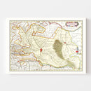 Vintage Map of Utrecht, Holland 1665