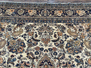 Antique Persian Rug 9x11, Wool Handmade 1920s Oriental Carpet, Persian Hamadan Anjelas Rug, Cream Black, Floral Allover Oriental Rug 9 x 11 Room Sized Rug