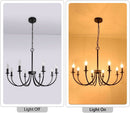8 Light Matte Black Farmhouse Chandelier For Dining Room