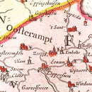 Vintage Map of Groningen, Holland 1665