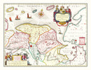 Vintage Map of Groningen, Holland 1665