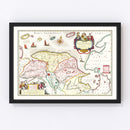 Vintage Map of Groningen, Holland 1665