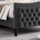 LIFT UP VELVET GRAY  FULL SIZE BED