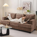 85 Inch L Shaped Couch Armrest Organizer Movable Ottoman
