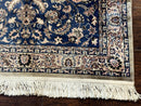 Vintage Art Silk Rug 3x4, Traditional Oriental Persian Design Rug, Belgium Power Loomed Rug, Navy Blue