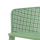 Milan Outdoor Dining Chair Set of 2 in Green Iron with Modern Design and Comfortable Dimensions