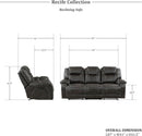 Recife 2-Piece Reclining Living Room Sofa Set Chocolate