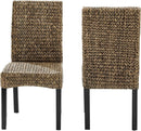 Edgewater Handwoven Rattan Dining Chairs Set Of 2 Seagrass