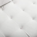 Valour Performance Velvet Sofa White Mid Century Modern