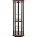 Corner Lighted Curio Cabinet Corner Glass Cabinet Lighted Curio Cabinet Corner Display Case for Living Room, Curio Cabinet, Antique collection, Wine,Bar Glass Storage Light Included,Dark Cherry