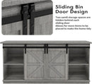 65 Inch TV Stand With Sliding Barn Doors Media Console