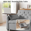 Grey Adjustable Backrest Convertible Sleeper Sofa Bed
