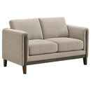 Islington Fabric Upholstered Panel Arm Loveseat Taupe