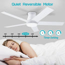 52 Inch White Ceiling Fan With Light Six Speed DC Motor